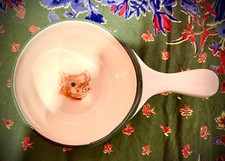 2 Ceramic LITTLE PIGGY Children s Lug Handled DISHES Porringers EUC