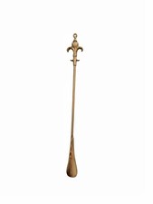 Long-handled Brass Shoe Horn with Fleur-de-Lis Handle