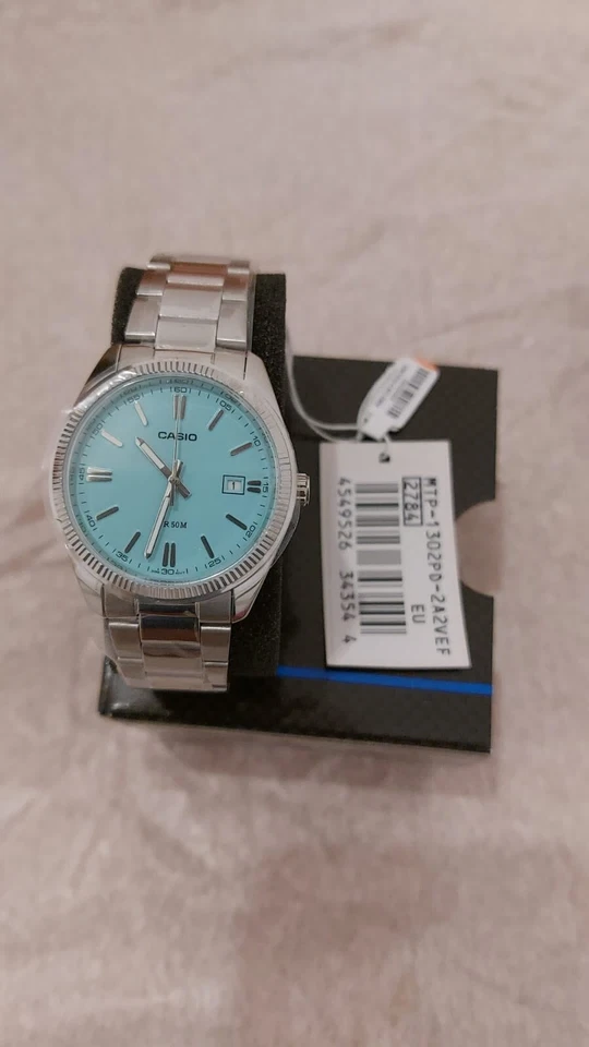 Casio MTP-1302PD-2A2VEF 44,2mm Cassa in Ottone Colore Argento e Braccialetto in - Immagine 2 di 4