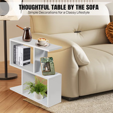 Image of 2 Tier Storage End Side Table | Versatile C Table | Shelves Organizer | Display