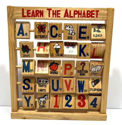 Learn The Alphabet Wooden Abacus-Style Fun Learning Toy - 6'' x 6 3/4''