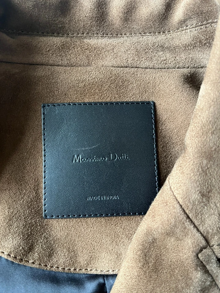 Massimo Dutti Wildledermantel, Dunkelbraun, Größe M - Bild 4 von 4