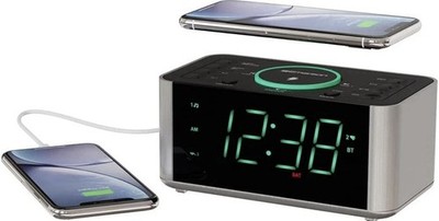 Emerson SmartSet Dual Alarm Clock Radio Bluetooth Speaker Wireless Phone Charger