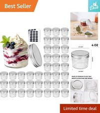 Elegant 4oz Glass Jars with Leak-Proof Silver Lids for Wedding Favors  Home Use