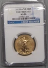 2015 GOLD $25 1/2 oz American Eagle. NGC MS70 Early Releases. #105c4.2k