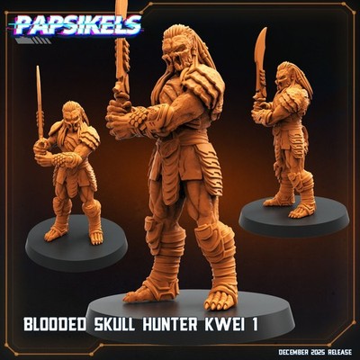 Papsikels Blooded Skull Hunter Kwei Set (4 Variants) 32mm Resin Miniature Alien