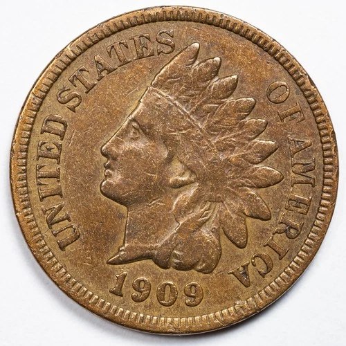 1909 Indian Head Penny Cent Very Fine (VF)