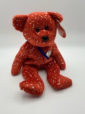 TY Beanie Babies -DECADE the BEAR - Red - (8 inch) - DOB 01-22-2003