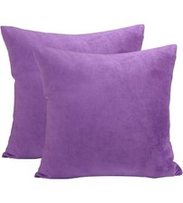 Purple Decorative Pillow Covers Solid Super Soft set of 2 Square 18x18  