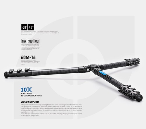 Leofoto LSR-284C Tripod Light Weight Carbon Fiber Flip Lock for Camera - Picture 6 of 13