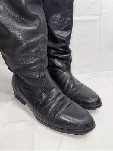 VINTAGE santana canada Black Leather boots women's Size 8.5 - Picture 7 of 9