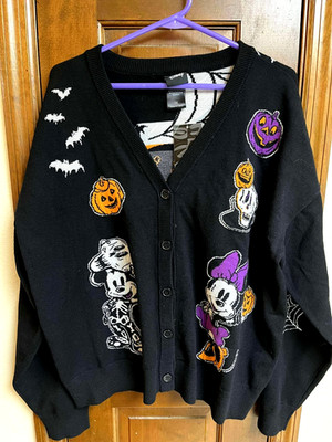 Halloween 3X Disney Mickey Minnie Goofy Pluto Donald Cardigan Sweater Box Lunch