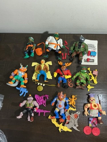 Vintage TMNT Lot Of 10 Figures Rocksteady Ace Duck And Others Incomplete ￼
