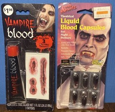 Halloween Vampire Blood / Temp Fake Scar Tattoo Kit Blood Capsule Costume Lot