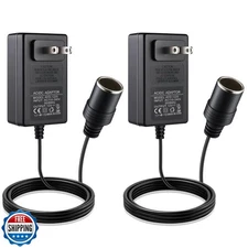 110V AC to DC 12V Converter 2A 24W, Cigarette Lighter Adapter to Wall Plug 11
