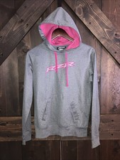 Polaris RZR Vapor Hoodie Gray Pink Kangaroo Pocket Women's Small