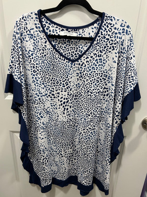 Ellen Tracy L/XL Large Extra Large Caftan Floral Lounger Loungewear House Dress