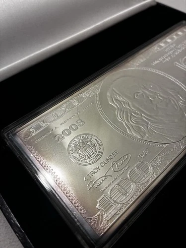 2003 US 4 Troy Ounce Silver 100 Dollar Bill .999 Fine Silver