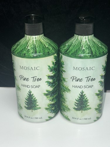 2 Pack--Mosaic ~ PINE TREE Hydrating Hand Soap 24.6oz Each
