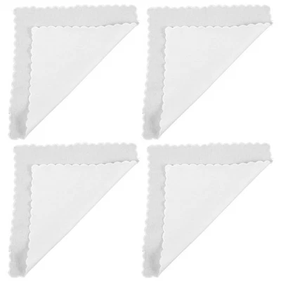 4 Sheets Serviette De Peinture Mouchoirs Femme En Coton Doux Blanc - Photo 1/4