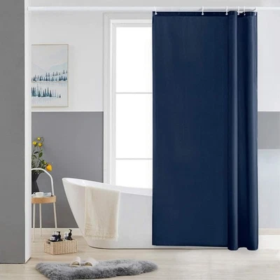 Furlinic Navy Shower Curtain Anti Mould Resistant Waterproof Bathroom Curtains