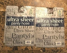 2 Pks. Ultra Sheer Pantyhose Nylon Stocking One Size 5' - 5'8" 100-160 lbs Pecan
