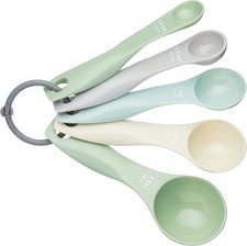 Image of Colourworks Measuring Spoons Set of 5, Plastic, Dishwasher Safe, Stain Resistant