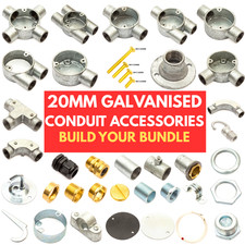 20MM GALVANISED GALV CONDUIT METAL BOXES BEND TEE SADDLES COUPLER ACCESSORIES