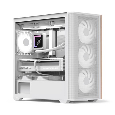 AeroCool D301A Mini-Tower Gehäuse ASUS MSI m-ATX Mainboard 4 ARGB-Lüfter Weiß
