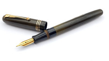 VINTAGE MABIE TODD SWAN 3361 FOUNTAIN PEN BLACK FULL FLEXIBLE 14K GOLD FINE NIB
