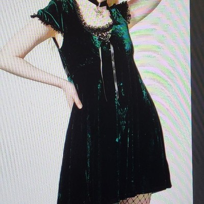 Killstar heather babydoll dress in emerald green