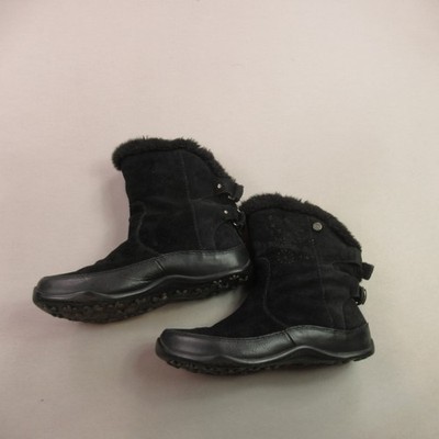 The North Face Boys Black Suede Faux Fur Winter Snow Boots US 8.5 Warm Kids