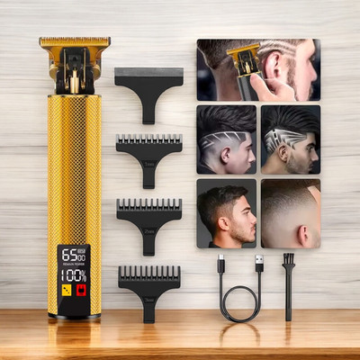 Professional Men's Hair Clipper Rechargeable Cordless Shaver For Beard Trimming