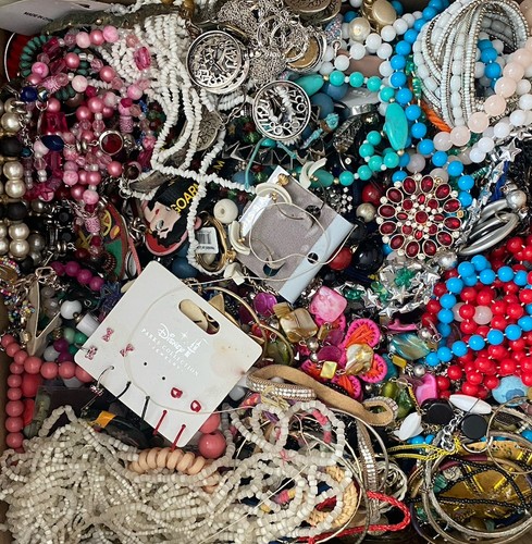 5 + Lb Pounds Unsorted Jewelry Making Craft Lot W/ Wearable Resell Mixed In Junk