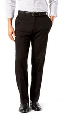Dockers Men Stretch Easy Khaki Classic Fit Flat Front Pants Black Size 36X34