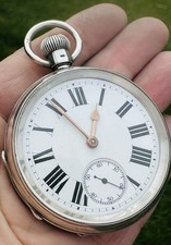 Waltham Pocket Watch From 1911, Heavy Sterling Silver Case, Large 55mm Size.