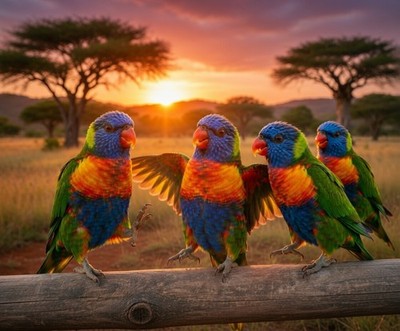 Bird Baby Parrots 4K Wallpaper Digital Art HD Animal Printable Kids Room 1026