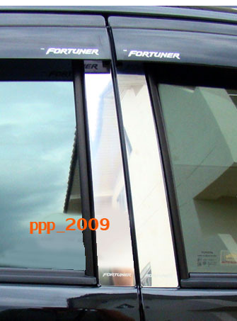 CHROME STAINLESS STEEL DOOR PILLAR COVER TRIM FOR TOYOTA FORTUNER 05 06 07 08 09 - Picture 1 of 1