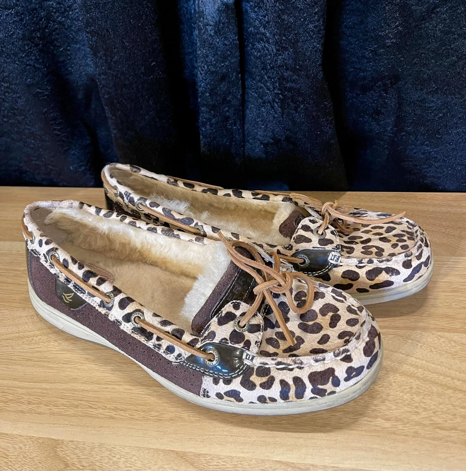 Sperry Top-Sider Original Talla 10 Gamuza Trampero Mocasín Sin Cordones Mujeres Guepardo Usado en Excelente Condición Foto 2 de 4