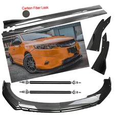 For Kia Forte Carbon Fiber Front Bumper Lip Body Kit Spoiler Side Skirt