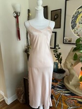 Vintage Victoria  s Secret 100 Silk Long Blush Slip Dress Gown Size Medium