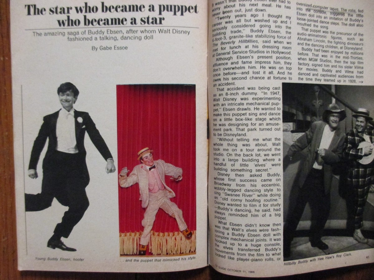 Oct-1969 TV Guide Maga(BUDDY EBSEN/ANITA BRYANT/LESLIE CARON