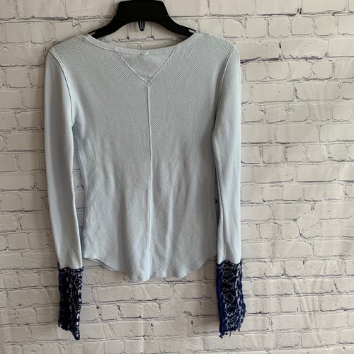 We theFree People Size Small Blue Thermal Top Cuff Long Sleeve Art School Waffle - Bild 4 von 5