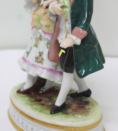 Vintage Bock Wallendorf Germany Porcelain Figurine Young Couple Walking - Picture 5 of 15
