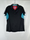 Shimano Cycling Polo Shirt Womens Size XL Black Green Zip Pockets