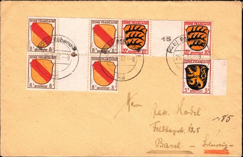 Fr. Zone 1947 - 3 Bridge Couples, Included No.15 On Bridge (#9040)