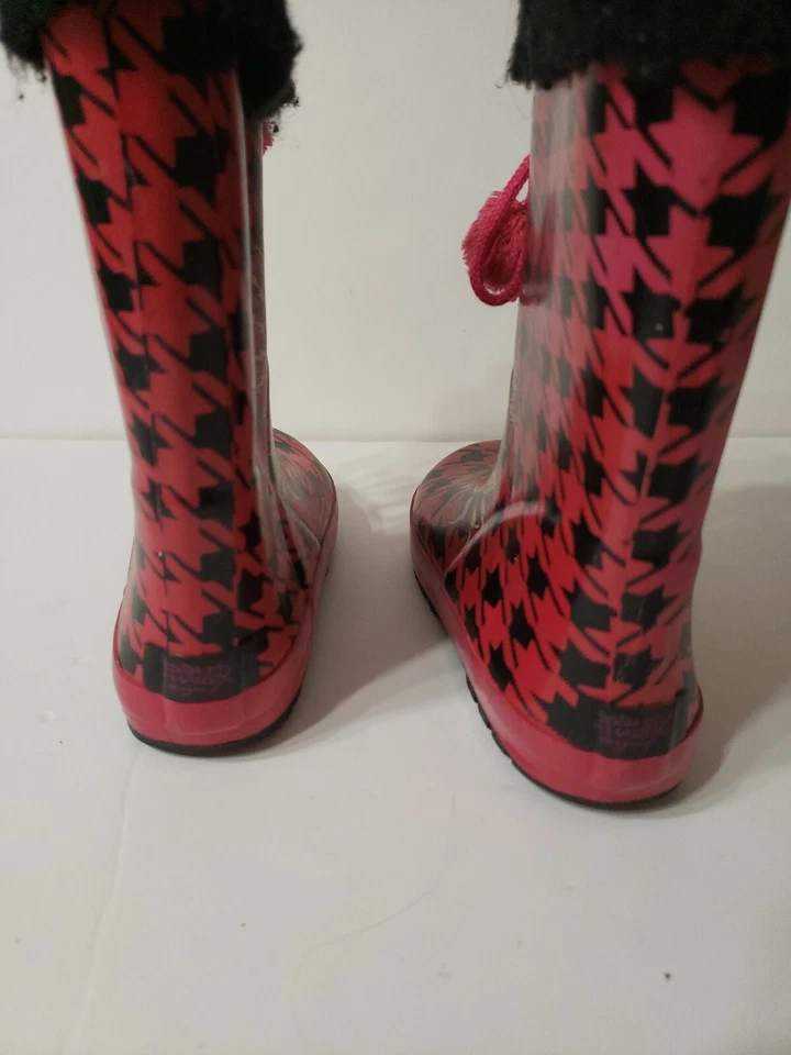 Botas de Lluvia Ed Hardy Rojo Tigre Goma Pom Pom Talla 2 Foto 4 de 4
