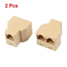 2pcs Beige Modular Inline Coupler Connector Telephone Adapter Ships Fast NY USA