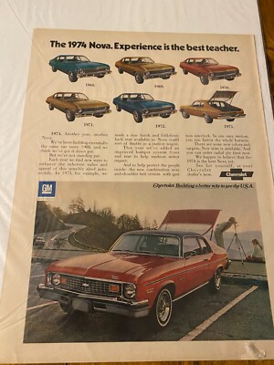 Vintage 1974 Chevy Nova Experience Is The Best Teacher Car Auto ad