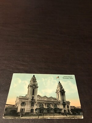 1912 - UNION STATION - WORCESTER - MASS. - POSTED POSTCARD